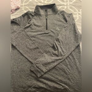 Rhoback Mens Performance Quarter Zip Q-Zip The Condor Black/White Heather Medium